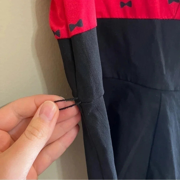 Torrid NWT Dress Black Red Satin Swing Rockabilly Sweetheart Pin Up Bows sz 22 - Picture 8 of 12